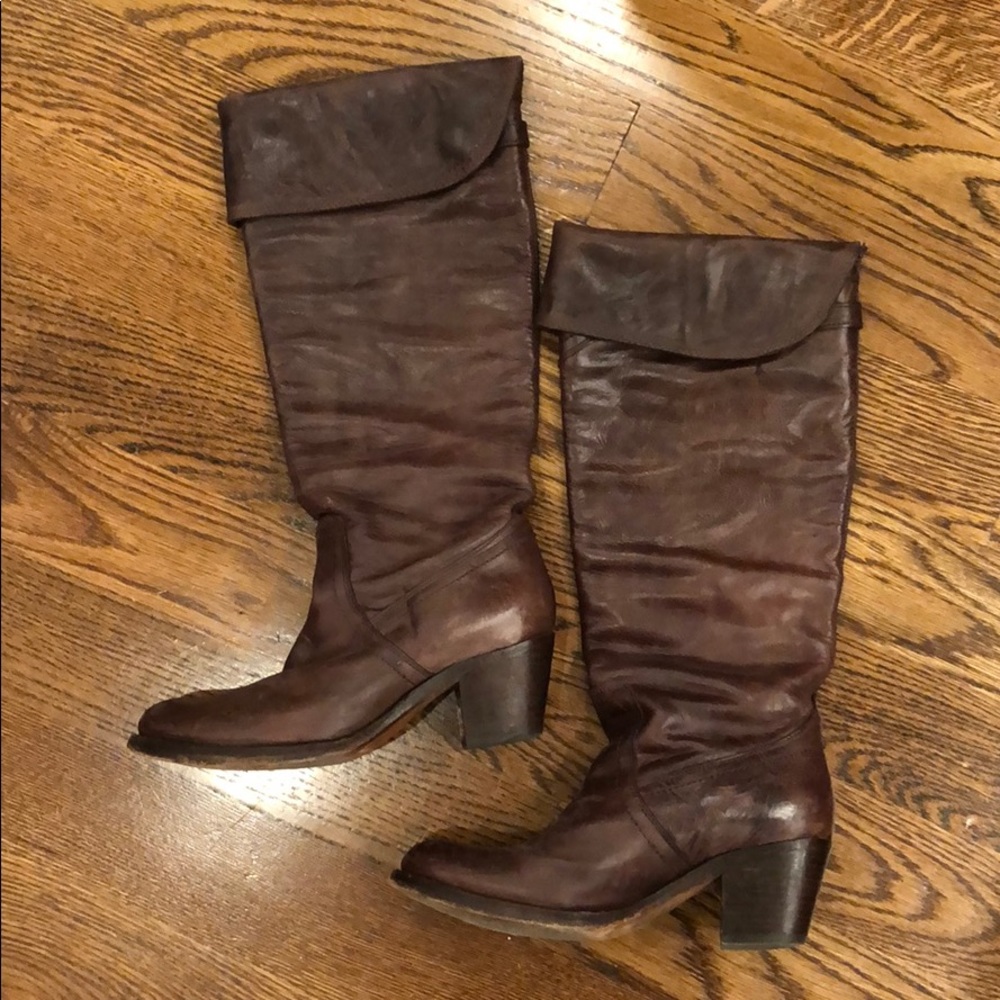 Brown Frye Jackie Tall Cuff Boots
